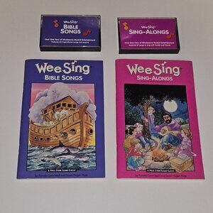VTG Wee Sing Sing-Alongs Bible Songs Book + Cassette Lot Sheet Music